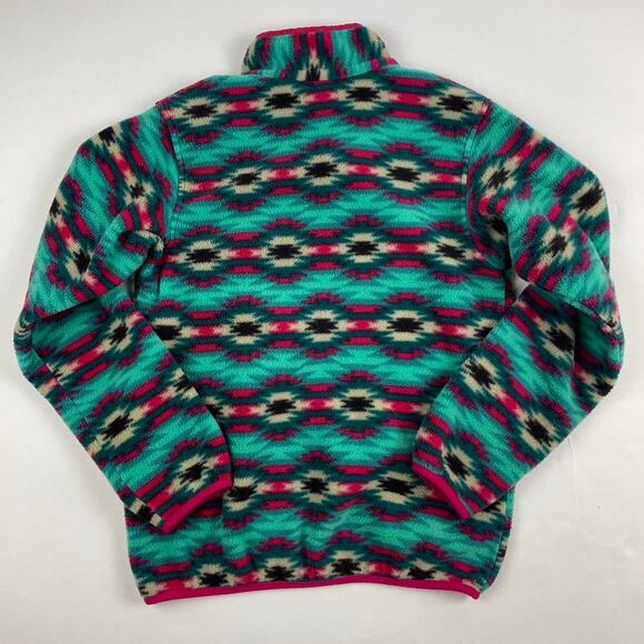 Patagonia Synchilla Aztec Tribal Western T-Snap Fleece Pink & Blue Size Small - Picture 6 of 6